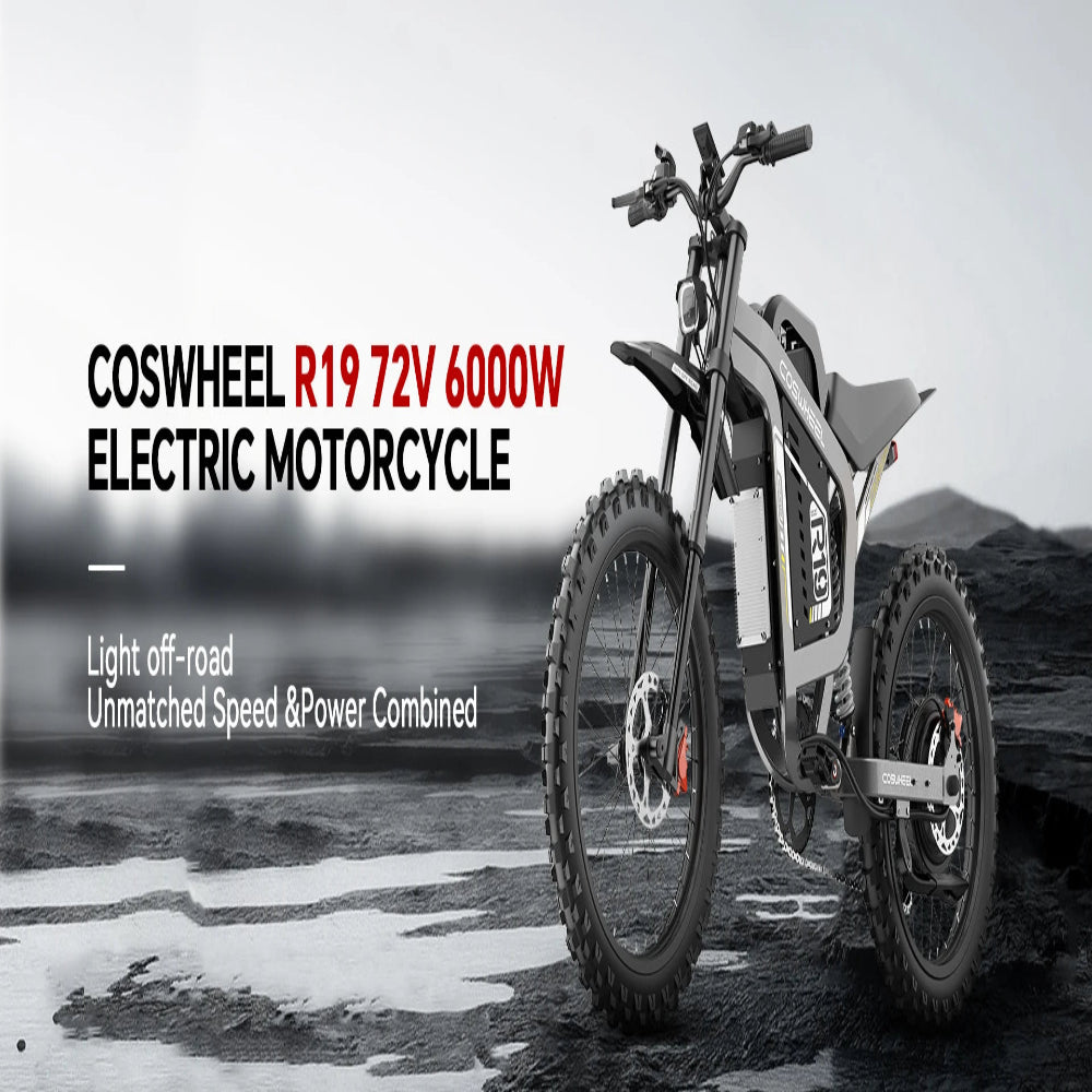 All Terrain 6000W Electric Motorcycle, 72V 40Ah Off-Road Ebike