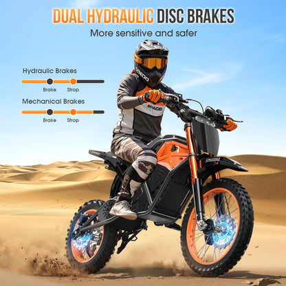 14"/12" Off-Road Electric Dirt Bike, 48V Battery Adventure Ride