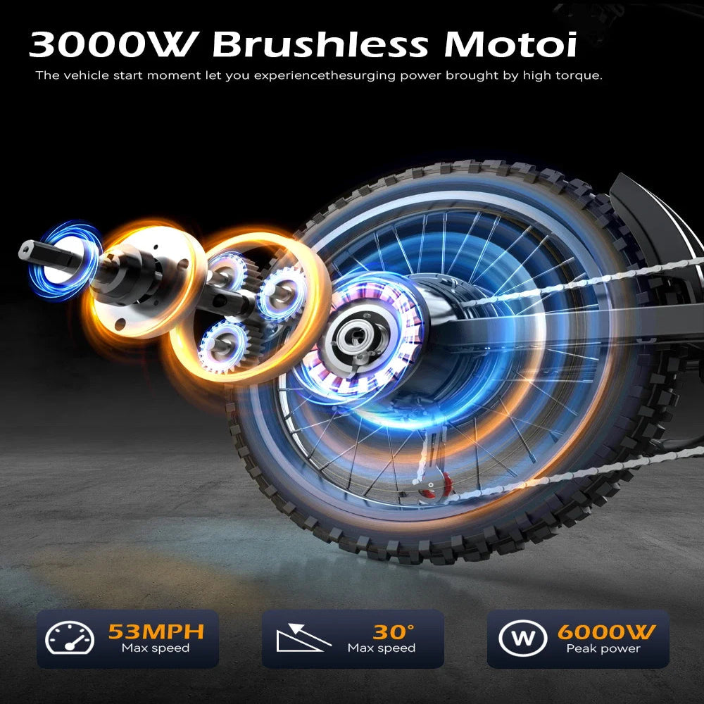 Ultra Premium Adult Electric Dirt Bike, 3000W Power