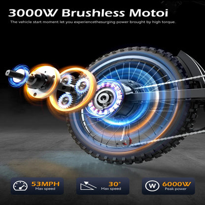 Ultra Premium Adult Electric Dirt Bike, 3000W Power