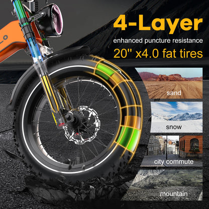 Premium Folding Fat Tire Ebike for Adults EK6