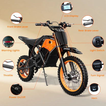 14"/12" Off-Road Electric Dirt Bike, 48V Battery Adventure Ride