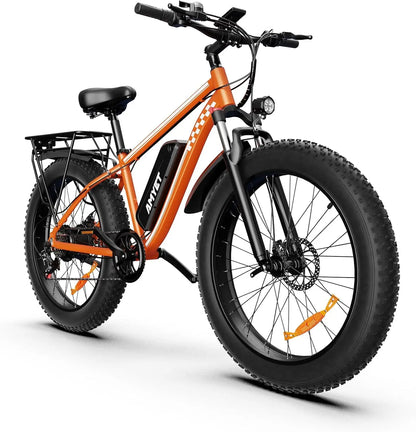 AMYET EB26 Electric Bike, 1500W Peak Motor 28MPH Fat Tire Ebike