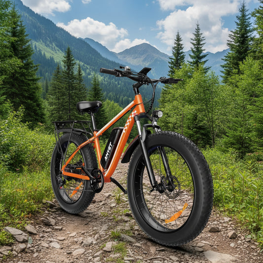 AMYET EB26 Electric Bike, 1500W Peak Motor 28MPH Fat Tire Ebike