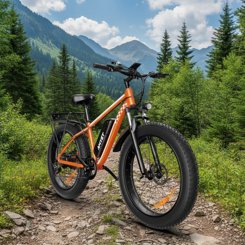 AMYET EB26 Electric Bike, 1500W Peak Motor 28MPH Fat Tire Ebike